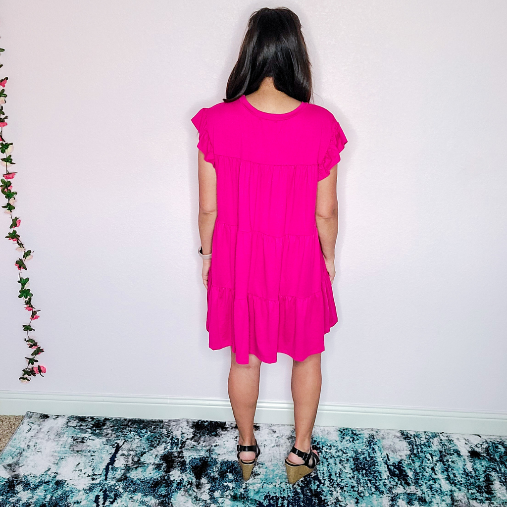 Hot pink Ruffle Dress