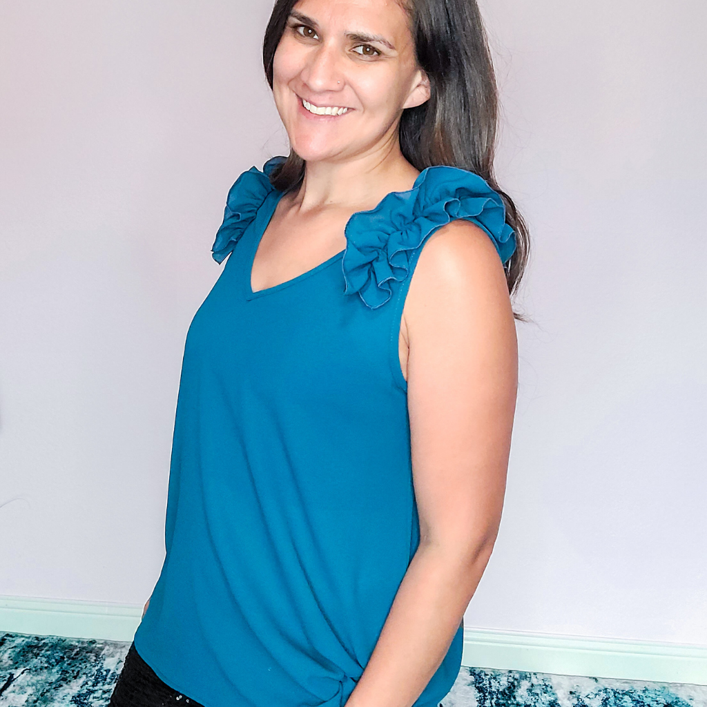 Ruffled Teal Tank