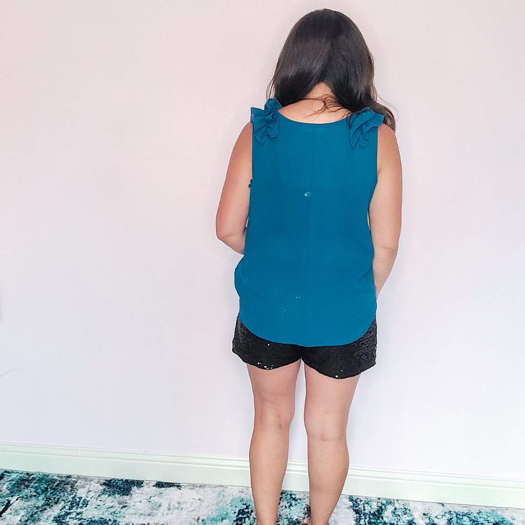 Ruffled Teal Tank