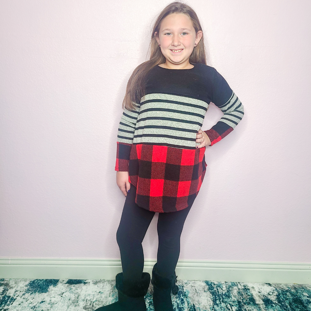 Buffalo Plaid Block Top Kids