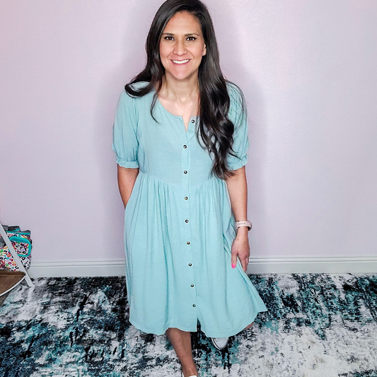 Sea Blue Midi Dress