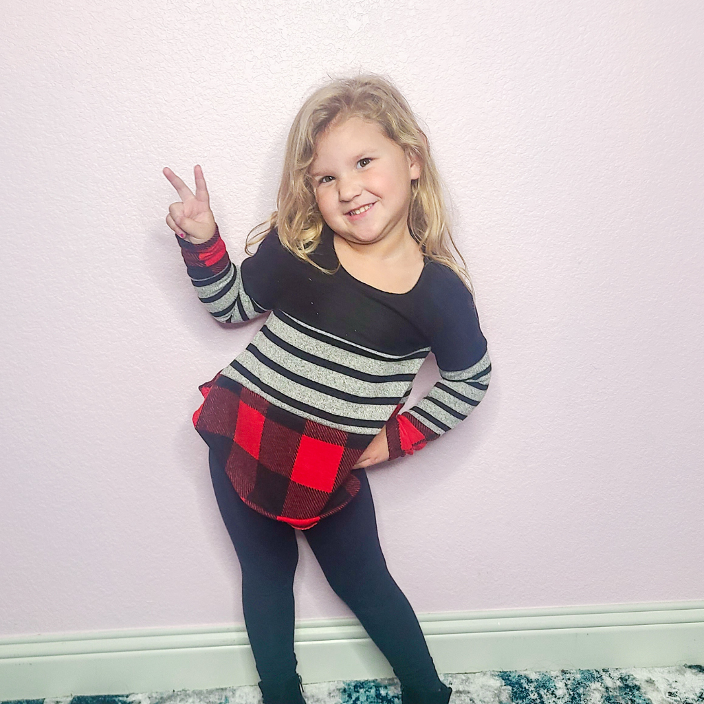 Buffalo Plaid Block Top Kids