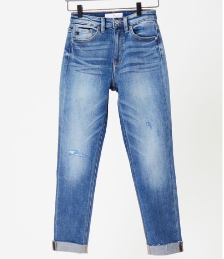 High Rise Cuffed Jeans